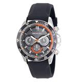 Henley Mens Sports Decorative mini eye dials Silicone Watch Black/Orange H02226.13