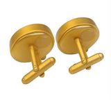 Miniature Clock Goldtone Plated Metal Cufflinks Solid Brass IMP413