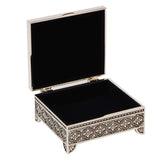 Sophia Silverplated Square Trinket Box with Feet - Art Deco