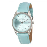 Henley Ladies Colourful Round Shape Pink Soft Faux Leather Strap Watch Blue H06186.6