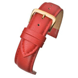 Red Padded Buffalo Grain Leather Watch Strap 26mm