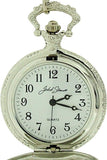 Jakob Strauss Classic Silver Tone & 12 Inch Brass Chain Pocket Watch