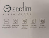 Acctim Eden Non Ticking Sweep Crescendo Alarm Clock in White - 16522