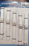 White Leather Watch Straps Pk5 size 12mm 1015W