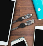 WYEFLOW 4 in 1 Aluminium Alloy Braided 60w Fast Charging Cable 2m