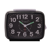 Wm.Widdop Oblong Alarm Clock Sweep Movement & Snooze - Black