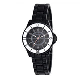 Henley Ladies Enamelled Round Case Black sunray Black dial Bracelet Watch H07241.3