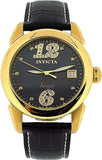 Invicta Ladies Angel Analog Date Black Leather Strap Casual Watch INV0771*NEEDS BATTERY*