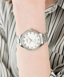 Lorus Ladies  Bling White sunray dial Stainless Steel Bracelet Watch RG289RX9