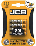 JCB AAA Super Alkaline Batteries 4 Per Card - Box of 10