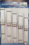 White Leather Watch Straps Pk5 size 18mm 1015W