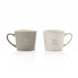 Amore Set of 2 Grey & White Mugs - 30th Anniversary (MINIMUM ORDER QUANTITY 2)