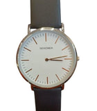 Sekonda Mens Basic White Dial Black Leather strap Watch 1342