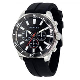 Henley Mens Polished Multi eye 44mm Dials Soft Silicone Watch Black H02228.3