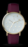 Angelique Ladies Anne Oxblood Leather Strap Watch