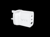 WYEFLUX 67W Dual USB Type C & USB-A Power Adapter (GaN III)