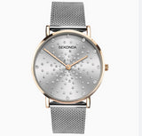 Sekonda Ladies Celeste Rose Gold Case & Stainless Steel Mesh Bracelet with Silver White Dial 40028