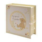 Button Corner Paperwrap Book Keepsake Box with Drawers