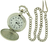 Jakob Strauss DAD Classic Silver Tone & 12 Inch Brass Chain Pocket Watch