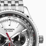 Sekonda Mens Maverick Silver Case & Stainless Steel Bracelet with Silver Dial 30039