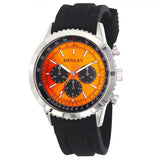 Henley Mens Multi Eye Orange Dial With Sports Large Black Silicone Strap Watch H02220.8