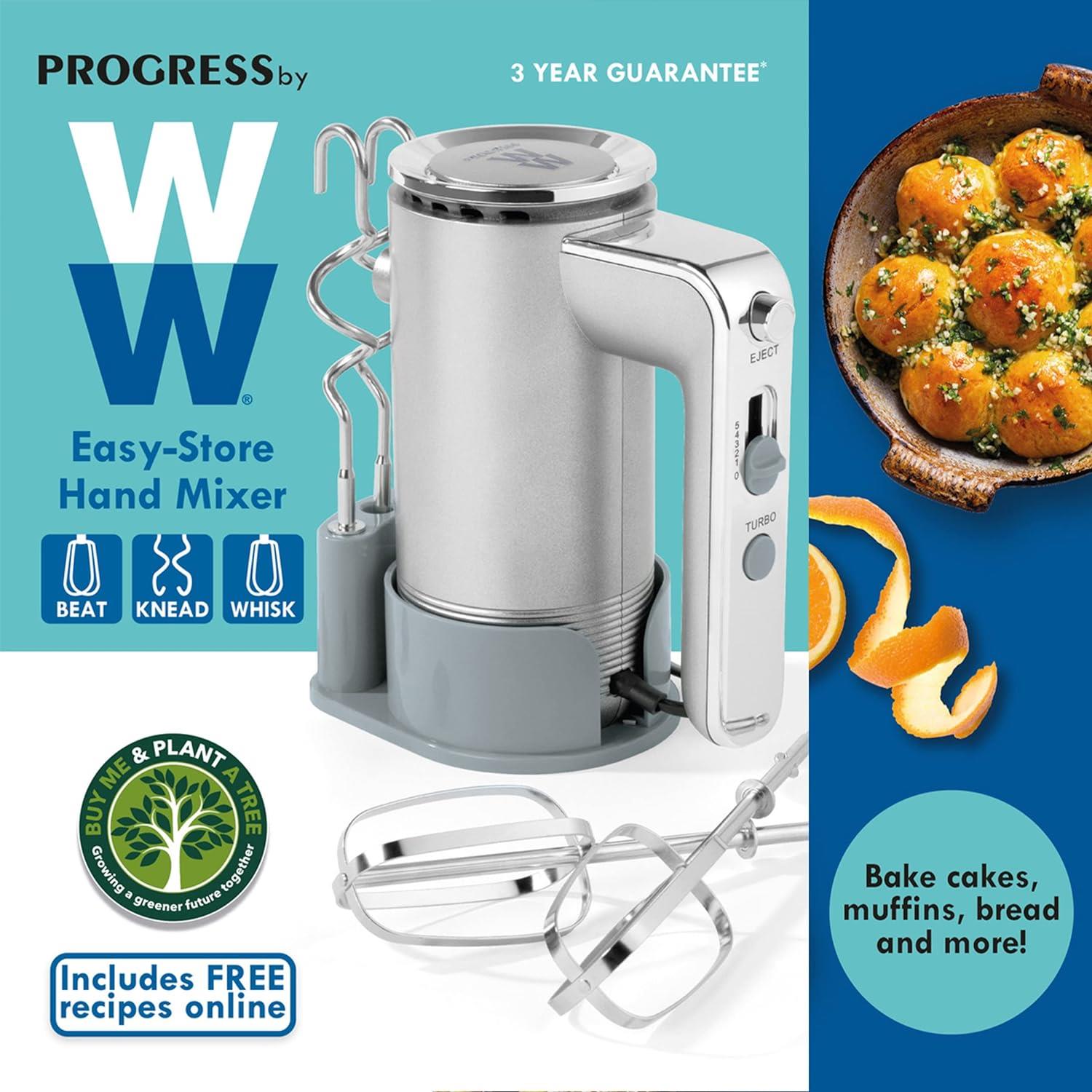 Progress WW Hand Mixer Easy-Store Dough Hooks & Mixing Beaters 300 W