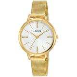 Lorus Women's Fashion Designer Analogue Gold Bracelet Watch RG214QX5