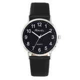 Ravel Mens Classic Big Black Dial Black Leather Strap Watch R0129.23.1