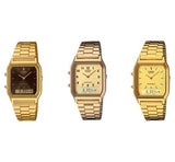 Casio Mens Womens Classic Analogue & Digital Dial Gold Bracelet Watch AQ-230GA Available Multiple Clour