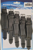 Leather Black Military Watch Straps Pk5 sizes 20mm 1007BK