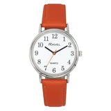 Ravel Ladies Classic Big White Dial Orange Leather Strap Watch R0140.18.1