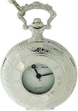 Jakob Strauss Open Window Classic Silver Tone & 12 Inch Brass Chain Pocket Watch - CLEARANCE NEEDS RE-BATTERY