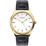 Sekonda Men's White Dial Black Leather Strap watch 1535