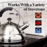 Willow & Everett Whistling Kettle - 3 Litre Stovetop Kettles w/Mirror Finish