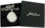 Jakob Strauss Classic Silver Tone & 12 Inch Brass Chain Pocket Watch