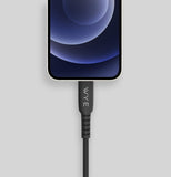 WYE USB-A to 8-Pin Fast Charging & Data Cable 3m - Black