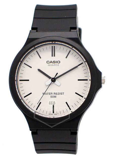 Casio Mens Analogue Black Number White Dial Watch MW 240 7EVDF