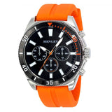 Henley Mens Polished Multi eye 44mm Dials Soft Silicone Watch Orange H02228.8