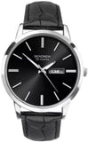 Sekonda mens Classic Black Leather Strap Watch 1705