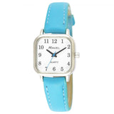 Ravel Ladies Cushion Shaped Brights Leather Strap Watch  Bright Blue