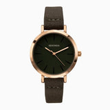 Sekonda Ladies Minimal Rose Gold Case & PU Strap with Green Dial 40300