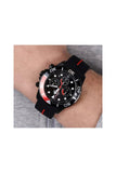 Lorus Mens Sports Chronograph Dated Black Dial Black Rubber Strap Watch RT347JX9