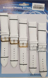 Leather White Watch Straps Pk5 size 24mm 1005.02