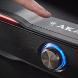 AKAI Bluetooth Gaming LED Soundbar, Colourful LED Light Effects, Bluetooth Connectivity For All Media Players- Games Consoles/Smart TVs, Black