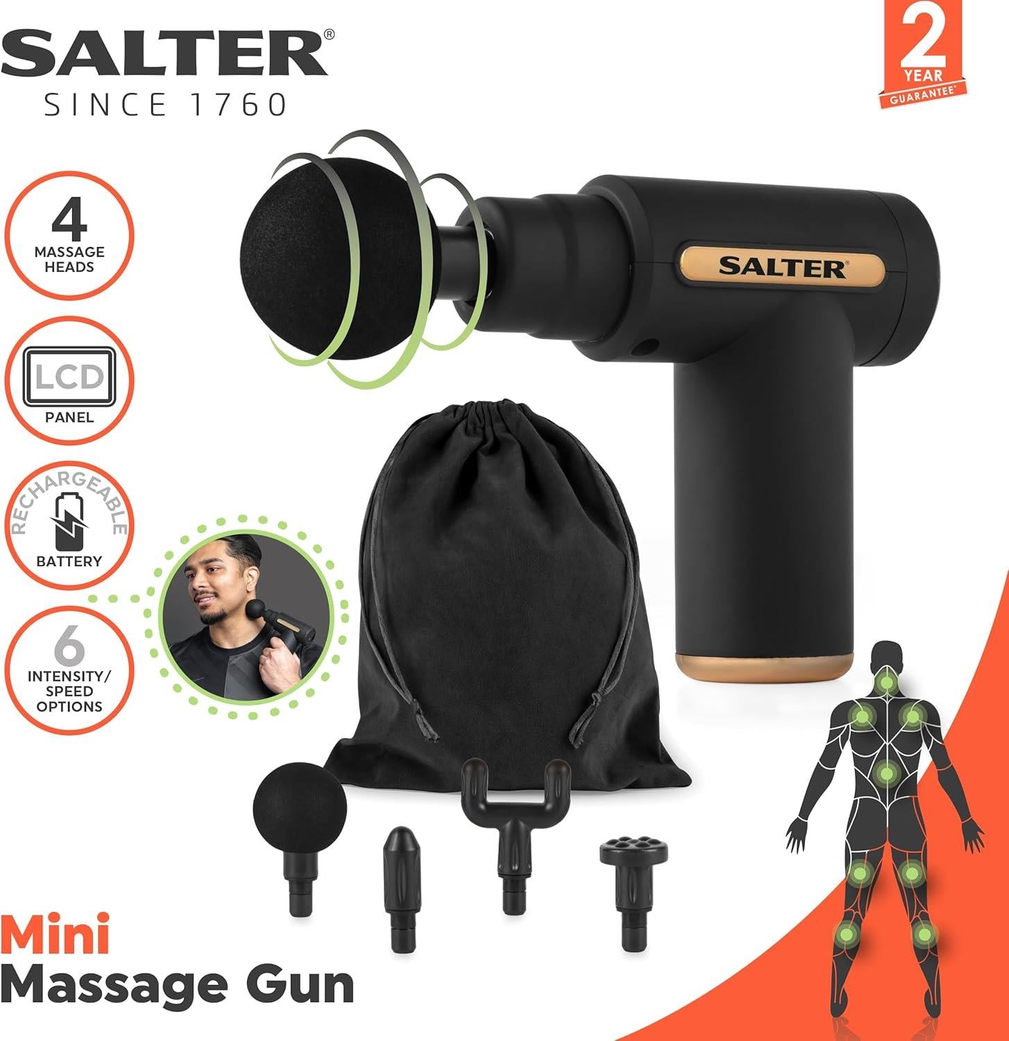 SALTER Mini Massage Gun - Black