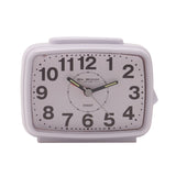 Wm.Widdop Oblong Alarm Clock Sweep Movement & Snooze - White