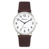 Ravel Mens Classic Big White Dial Brown Leather Strap Watch R0129.21.1