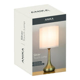 Sarav Touch Lamp Brass Base White Shade - E27 Max 60W