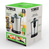 Tower Citrus Juicer 100W – Stainless Steel Electric Citrus Press for Oranges & Lemons