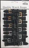 Leather Black Watch Straps Pk10 size 16mm 1005.05